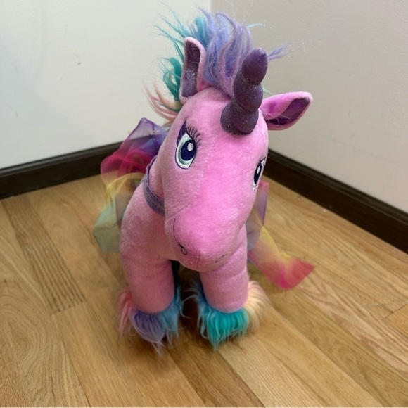 Build a Bear Rainbow Unicorn Plush W/ Sparkle Tulle Dress Stuffed Animal Purple - Picture 4 of 10